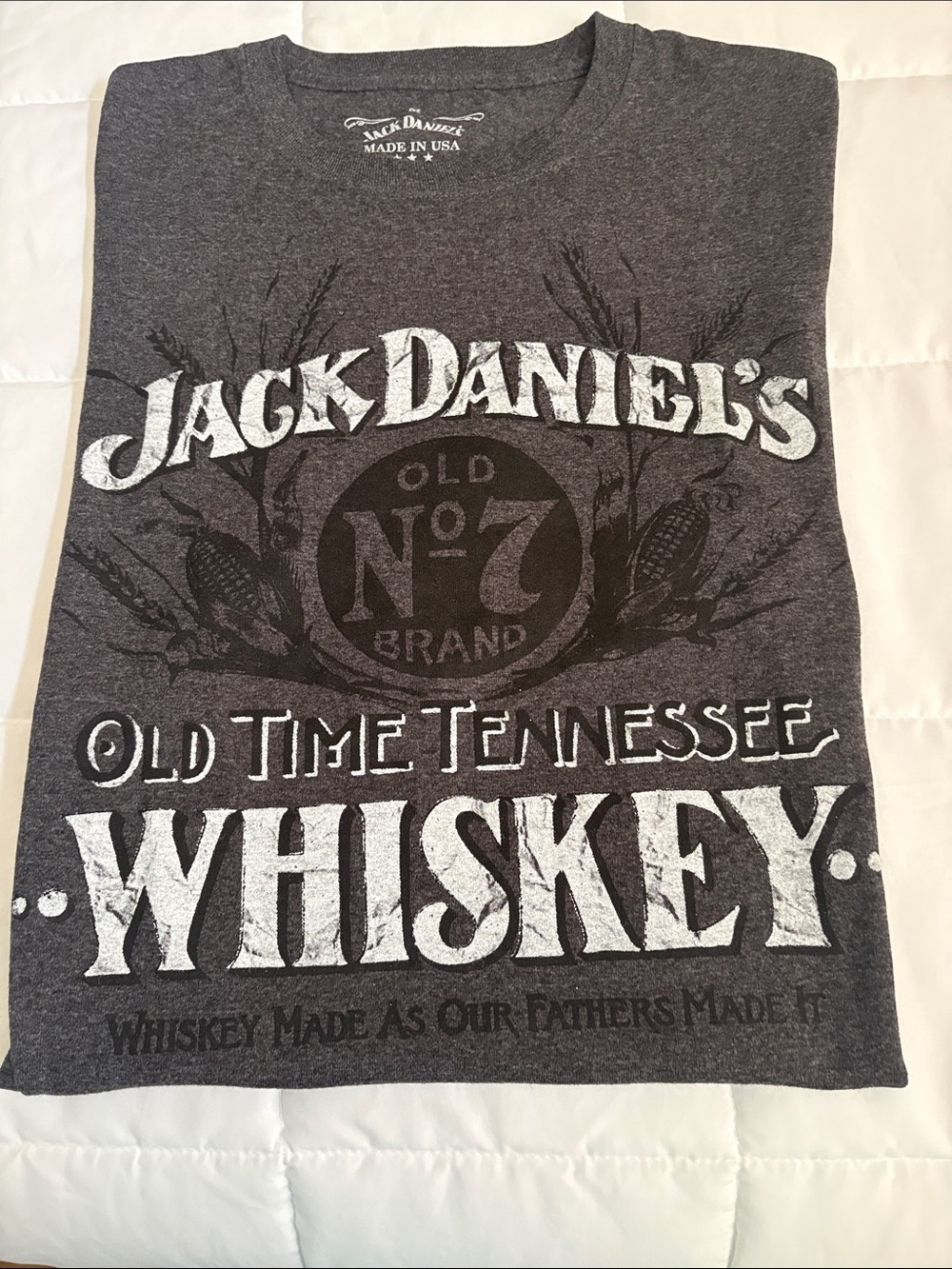 Jack Daniels Men's Charcoal Gray Whiskey Graphic Tee M